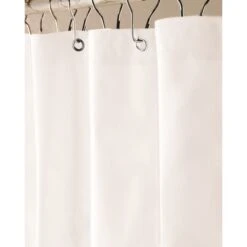Moda At Home Prime 71-in X 71-in Solid White Polyester Shower Curtain Liner