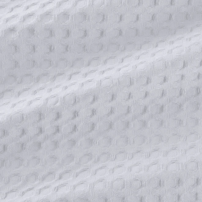 Moda At Home 71 X 71-in Waffle Texture White Polyester/Cotton Shower Curtain