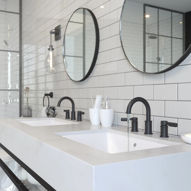 Pfister Breckenridge Matte Black 2-Handle 8-in Widespread WaterSense Bathroom Sink Faucet With Drain - Image 4