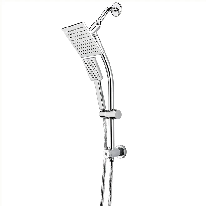 Pfister Square Slide Bar Shower Head - Polished Chrome