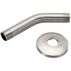 Master Plumber Replacement Shower Arm With Flange - Steel - Brushed Nickel Finish - 6-in L
