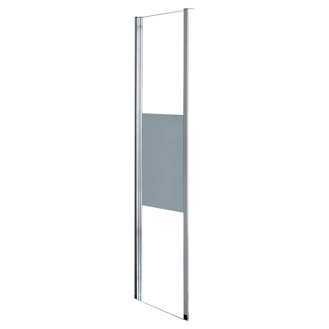 OVE Decors Melba Side Panel For Corner Shower Enclosure - 32-in - Frosted Band - Tempered Glass And Chrome