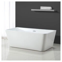 OVE Decors Vega 31.50-in X 63-in White Acrylic Rectangular Freestanding Bathtub