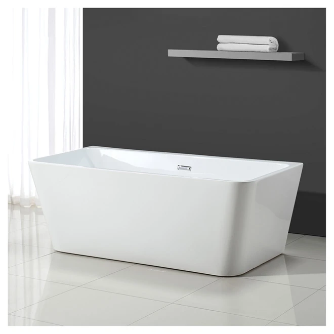 OVE Decors Vega 31.50-in X 63-in White Acrylic Rectangular Freestanding Bathtub