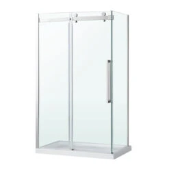 Bel 32-in Chrome Shower Glass Side Panel