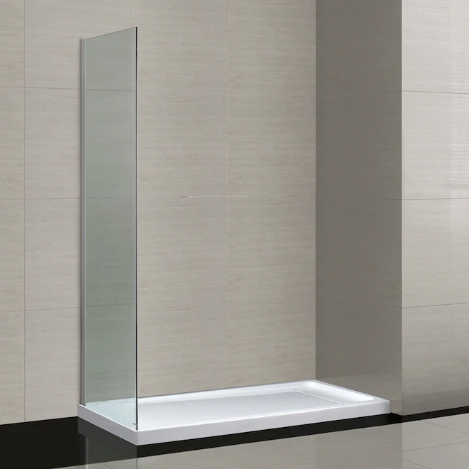 Bel 32-in Chrome Shower Glass Side Panel - Image 2