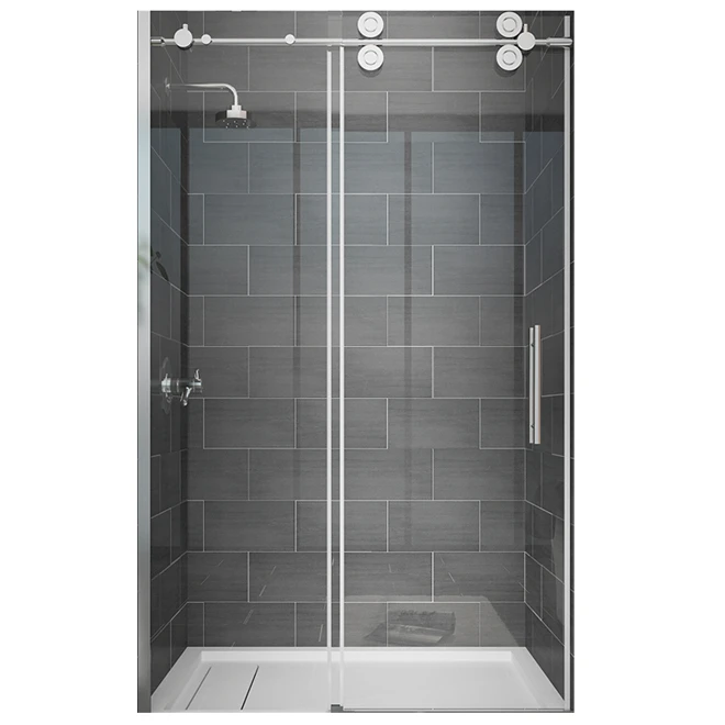 Ove Sydney 48-in Chrome Frameless Sliding Shower Door - Image 2