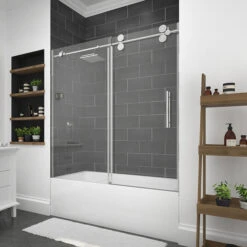 Ove Sydney Frameless Chrome Sliding Bathtub Door