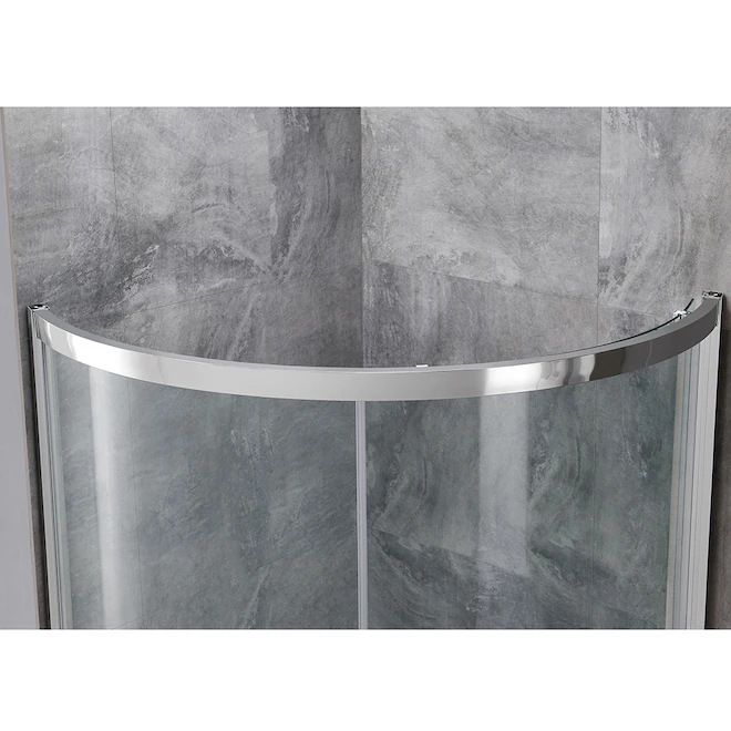 OVE Decors Emily-Swift Acrylic Floor Polished Chrome Corner Shower Kit - 75.5-in X 36-in - Image 2