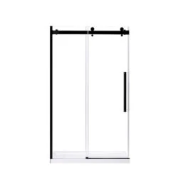 Ove Bel 48-in Matte Black Alcove Shower Door