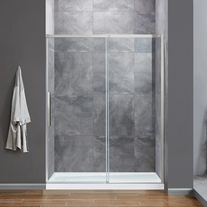 OVE Decors Venice 60-in Alcove Satin Nickel Shower Door - Image 2