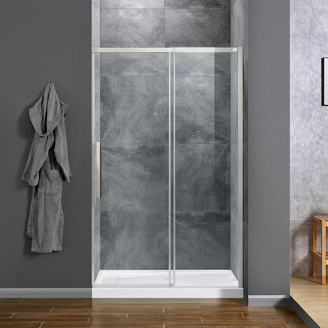 OVE Decors Venice 48-in Alcove Satin Nickel Shower Door - Image 5