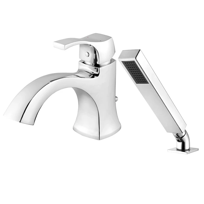 Roman Bath Faucet With Hand Shower - Chrome