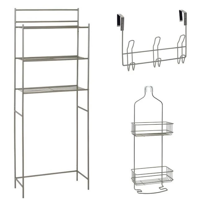 Zenna Home 21.5-in Steel Nickel Hanging Shower Caddy