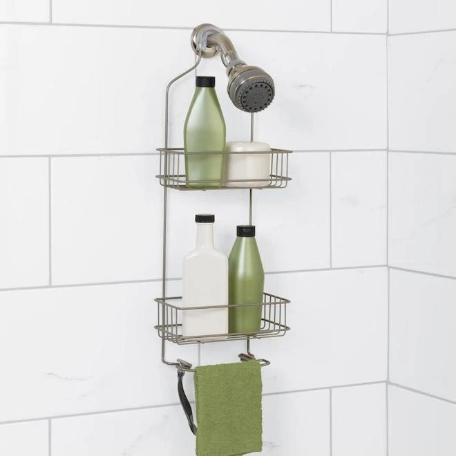 Zenna Home 21.5-in Steel Nickel Hanging Shower Caddy - Image 3