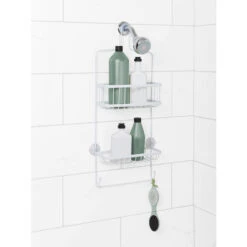 Zenith 26.13-in Steel White Hanging Shower Caddy