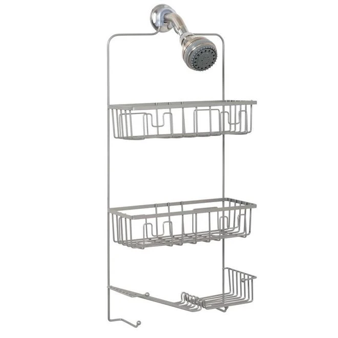 Zenith 26.5-in Steel Nickel Hanging Shower Caddy