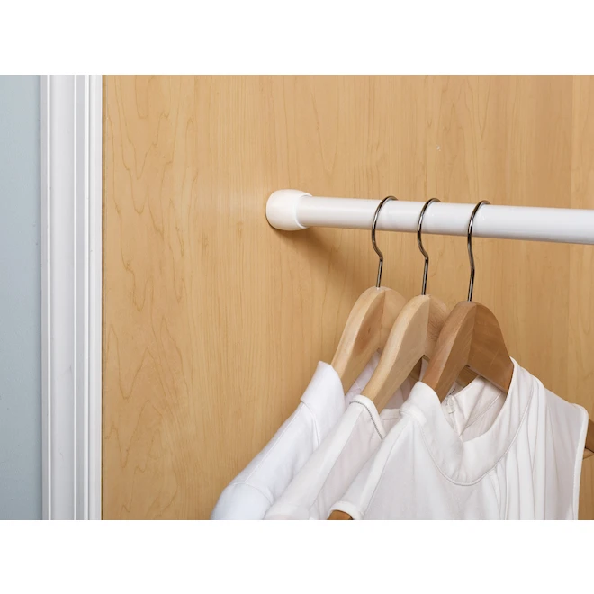 Zenna Home 76-in White Adjustable Shower Curtain Rod