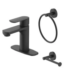 Allen + Roth Kameron Bathroom Faucet And Accesories - Matte Black