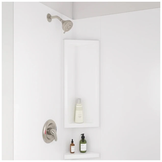 Mirolin White High-Impact Polystyrene Bathtub Wall Surround (60-in X 32-in X 58-in) - Image 3