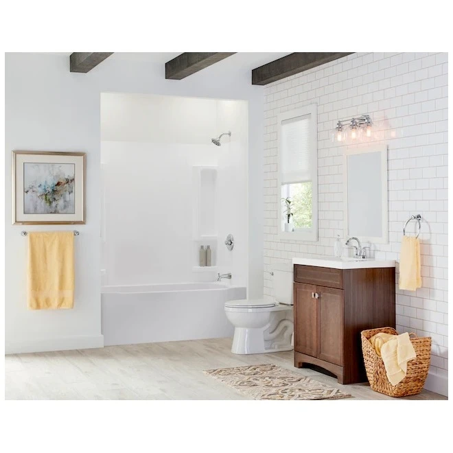 Mirolin White High-Impact Polystyrene Bathtub Wall Surround (60-in X 32-in X 58-in) - Image 5