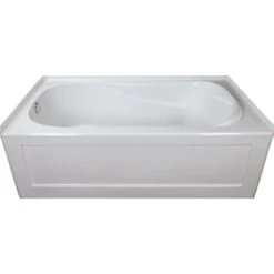 Mirolin Prescott 60-in X 30-in White Acrylic Oval Bathtub With Left-Hand Drain