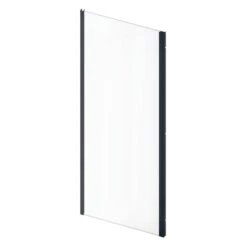 Technoform Pandora Return Glass Panel With Matte Black Trim - 32-in X 75.37-in